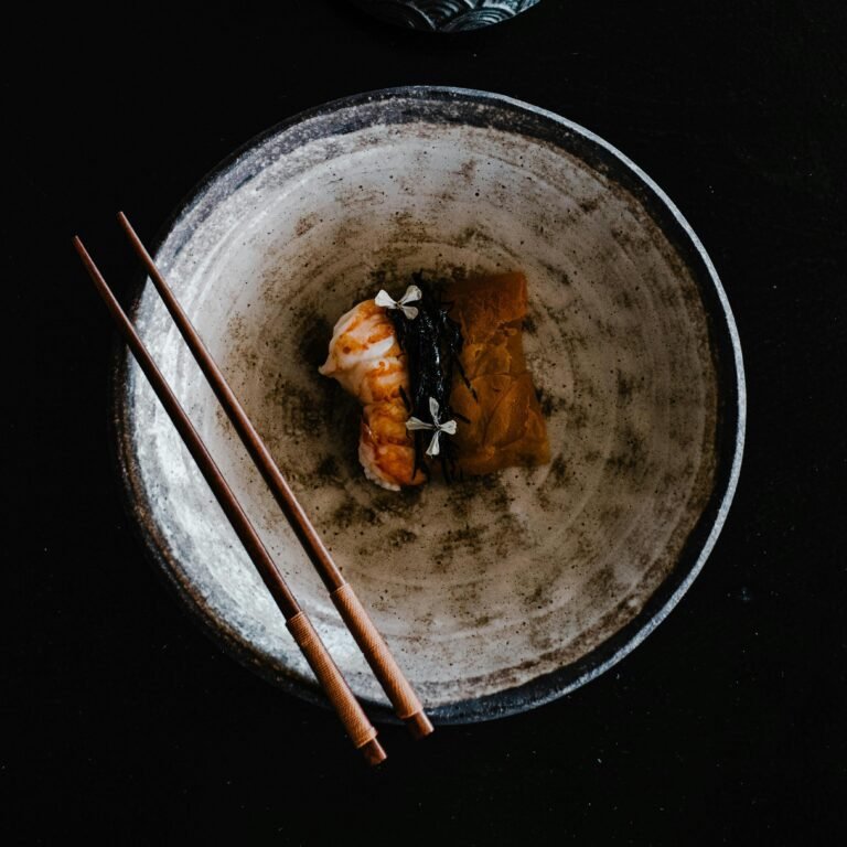Bowl of food seen from above