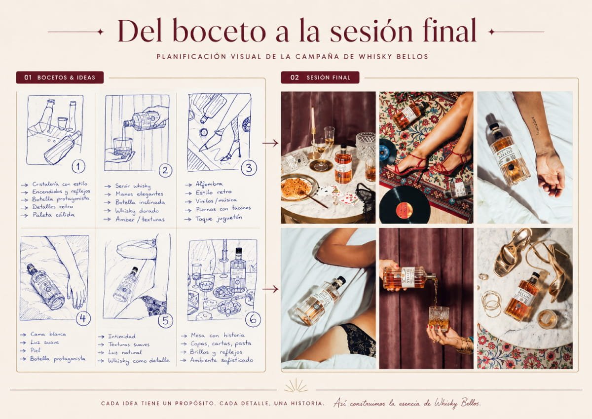 bocetos sesión fotografía de producto