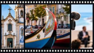 Ovar, sede de ART&TUR 2026: moliceiros, iglesia de azulejos y periodistas cubriendo el festival