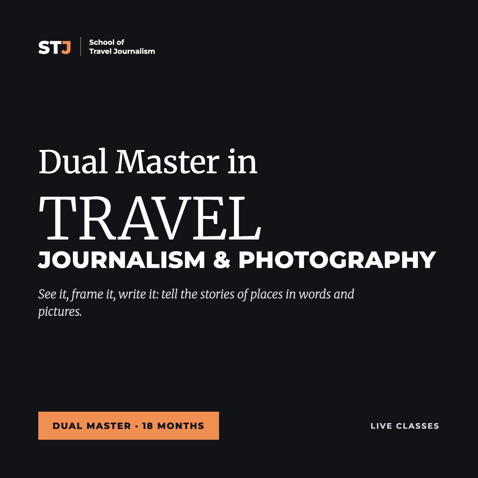 Cover image: Dual Master in TRAVEL JOURNALISM & PHOTOGRAPHY | School of Travel Journalism