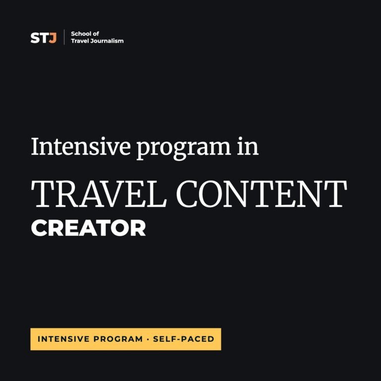 Self-Paced Travel Content Creator Intensive Program