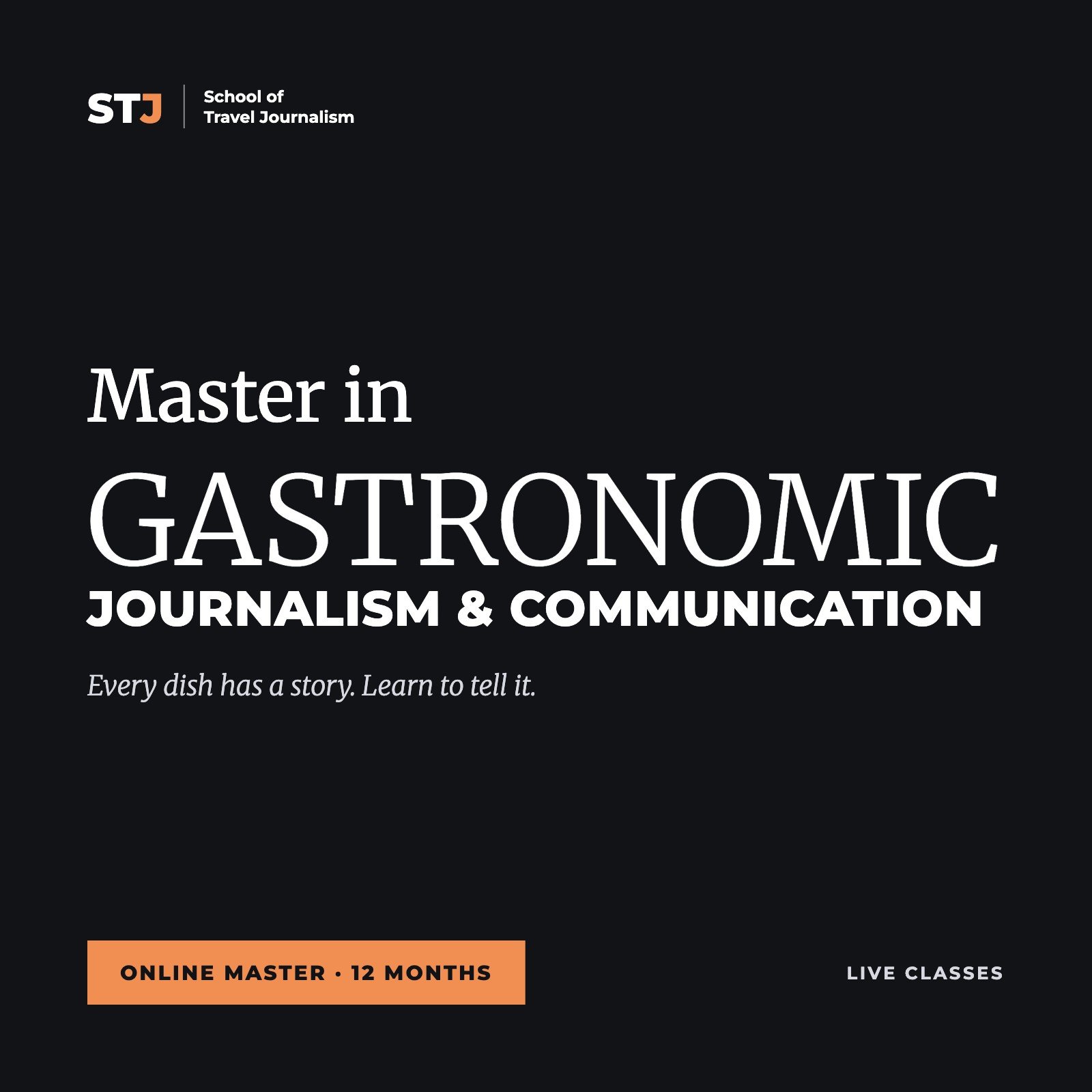 Cover image: Master in GASTRONOMIC JOURNALISM & COMMUNICATION | School of Travel Journalism